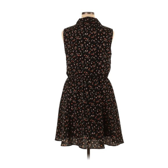 Allegra K Floral Black Casual Dress - Picture 2 of 2